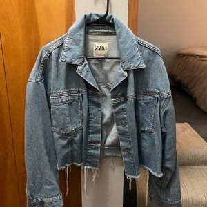 ZARA Womens Cropped Jean Jacket